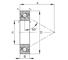 ǽ|S 7602012-2RS-TVP, 򣬽| a = 60ƹɂ(c)ܷ