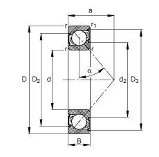 ǽ|S 7305-B-2RS-TVP, (j) DIN 628-1 ˜ʵҪߴ|  = 40ɂ(c)ܷ